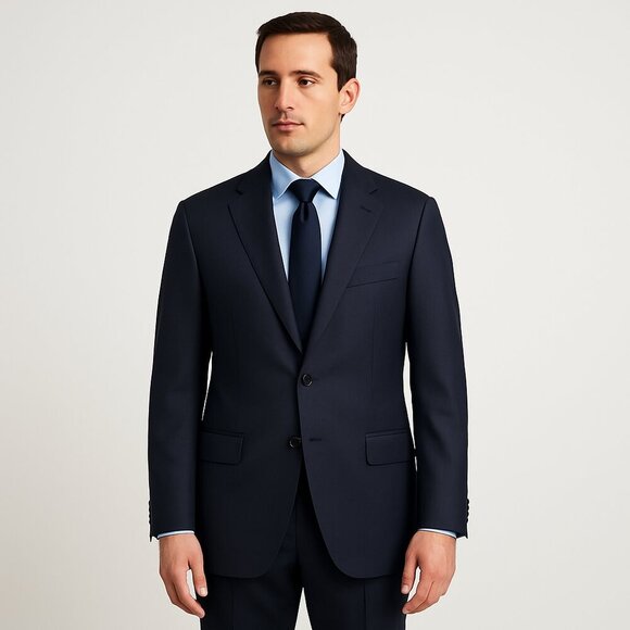 Ermenegildo Zegna for Harry Rosen Academia Navy Wool Blazer Sport Coat 54L - Picture 1 of 13